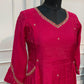 Elegant Fuchsia Mull Chanderi A-Line Suit Set (RT1633)