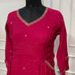 Elegant Fuchsia Mull Chanderi A-Line Suit Set (RT1633)