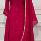 Elegant Fuchsia Mull Chanderi A-Line Suit Set (RT1633)