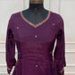 Plum Majesty Mull Chanderi A-Line Suit Set (RT1632)