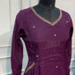 Plum Majesty Mull Chanderi A-Line Suit Set (RT1632)