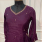 Plum Majesty Mull Chanderi A-Line Suit Set (RT1632)