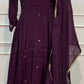 Plum Majesty Mull Chanderi A-Line Suit Set (RT1632)