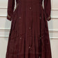 Burgundy Grace Mull Chanderi A-Line Suit Set (RT1635)