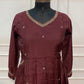 Burgundy Grace Mull Chanderi A-Line Suit Set (RT1635)