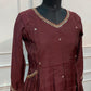 Burgundy Grace Mull Chanderi A-Line Suit Set (RT1635)