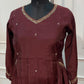 Burgundy Grace Mull Chanderi A-Line Suit Set (RT1635)