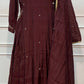Burgundy Grace Mull Chanderi A-Line Suit Set (RT1635)