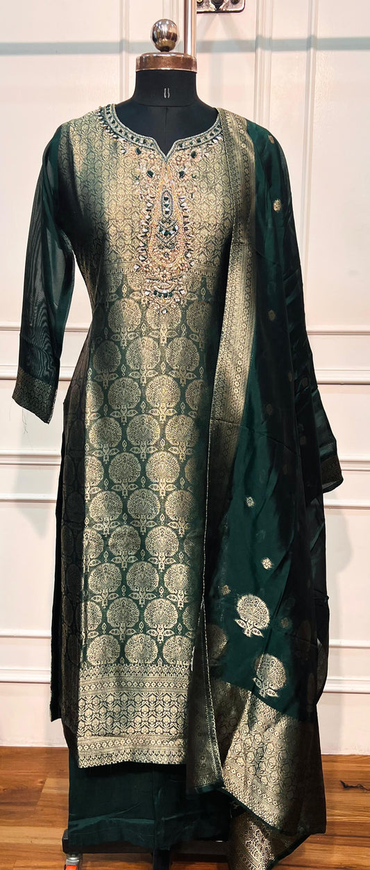 Emerald Royale – Benaras 3 Piece Straight Cut Suit Set (RT1643)