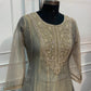 Sage Grey Embroidered A-Line Suit Set (RT1646)