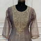 Mauve Grey Embroidered A-Line Suit Set (RT1647)