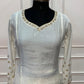 Ivory White Embroidered A-Line Suit Set (RT1651)