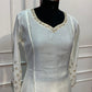Ivory White Embroidered A-Line Suit Set (RT1651)