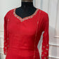 Red Embroidered A-Line Suit Set (RT1650)