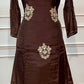 Chocolate Charm – Premium Mull Chanderi A-Line 3 Piece Suit Set (RT1654)