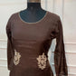 Chocolate Charm – Premium Mull Chanderi A-Line 3 Piece Suit Set (RT1654)
