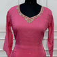Pink Radiance Mull Chanderi Embroidered A-Line Suit Set (RT1663)