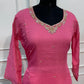 Pink Radiance Mull Chanderi Embroidered A-Line Suit Set (RT1663)