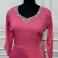 Pink Radiance Mull Chanderi Embroidered A-Line Suit Set (RT1663)