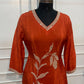 Rust Royale Pearl-Embellished Chinon Sharara Set (RT1664)