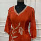Rust Royale Pearl-Embellished Chinon Sharara Set (RT1664)