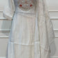 Ivory White Floral Embroidered Mull Chanderi A-Line Suit Set (RT1672)