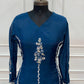 Teal Elegance – Mull Chanderi A-Line 3 Piece Suit Set (RT1668)