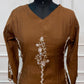 Chocolate Charm – Mull Chanderi A-Line 3 Piece Suit Set (RT1669)