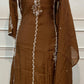Chocolate Charm – Mull Chanderi A-Line 3 Piece Suit Set (RT1669)