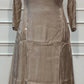 Taupe Elegance – Shimmer Mull Chanderi A-Line 3 Piece Suit Set (RT1665)