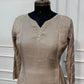 Taupe Elegance – Shimmer Mull Chanderi A-Line 3 Piece Suit Set (RT1665)
