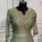 Sage Green Elegance Embroidered Salsa A-Line Suit Set (RT1677)