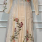 Ivory Bloom Floral Embroidered Premium Mull Chanderi Anarkali Suit Set (RT1674)