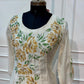 Ivory Golden Garden Floral Embroidered Premium Mull Chanderi Anarkali Suit Set (RT1675)