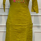 Lime Green Mull Chanderi Straight Cut 3-Piece Set with Floral Embroidery (RT1690)