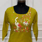 Lime Green Mull Chanderi Straight Cut 3-Piece Set with Bird & Floral Embroidery (RT1687)