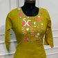 Lime Green Mull Chanderi Straight Cut 3-Piece Set with Floral Embroidery (RT1690)
