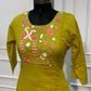 Lime Green Mull Chanderi Straight Cut 3-Piece Set with Floral Embroidery (RT1690)