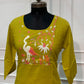 Lime Green Mull Chanderi Straight Cut 3-Piece Set with Bird & Floral Embroidery (RT1687)