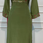 Olive Green Embroidered HO Fabric Straight Cut Suit Set (RT1693)