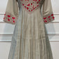 Sage Mist Floral Embroidered Poly Mull Chanderi A-Line Suit Set (RT1697)
