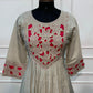 Sage Mist Floral Embroidered Poly Mull Chanderi A-Line Suit Set (RT1697)