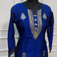 Royal Blue Heritage – Premium Benaras Straight Cut 3 Piece Suit Set (RT1700)