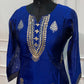 Royal Blue Heritage – Premium Benaras Straight Cut 3 Piece Suit Set (RT1700)