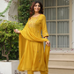 Mull Chanderi Embroidery 3pc Set With Heavy Floral Yoke