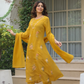 Mull Chanderi Embroidery 3pc Set With Vine Embroidery