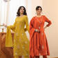 Mull Chanderi Embroidery 3pc Set With Vine Embroidery