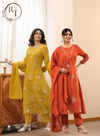 Mull Chanderi Embroidery 3pc Set With Vine Embroidery