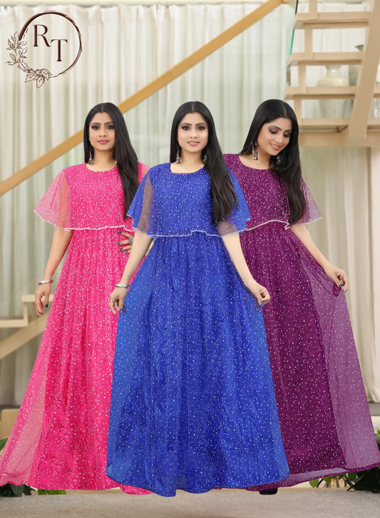 Women's Embellished Net A-Line Gown